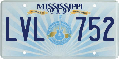 MS license plate LVL752