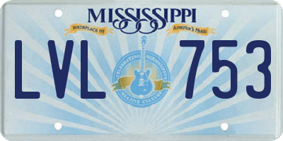 MS license plate LVL753