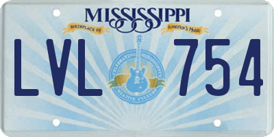 MS license plate LVL754