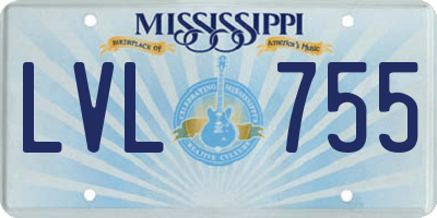 MS license plate LVL755