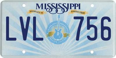 MS license plate LVL756