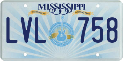 MS license plate LVL758