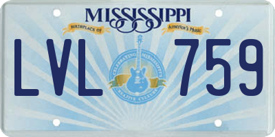 MS license plate LVL759