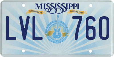 MS license plate LVL760