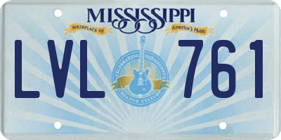 MS license plate LVL761