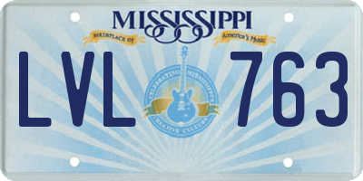 MS license plate LVL763