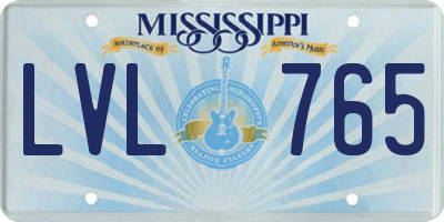MS license plate LVL765