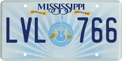 MS license plate LVL766
