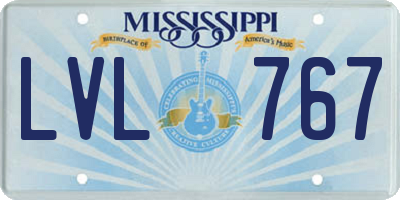 MS license plate LVL767
