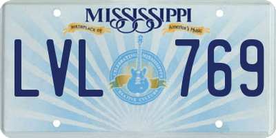 MS license plate LVL769