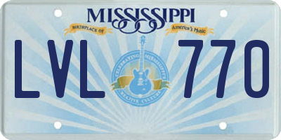 MS license plate LVL770