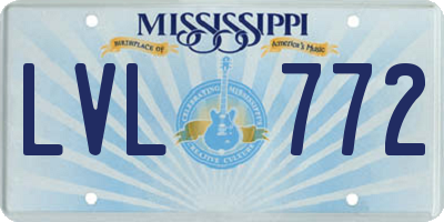 MS license plate LVL772
