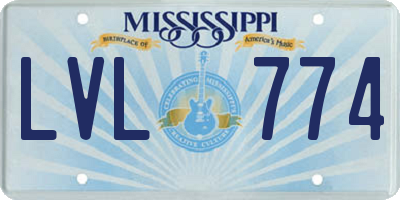 MS license plate LVL774
