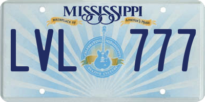 MS license plate LVL777