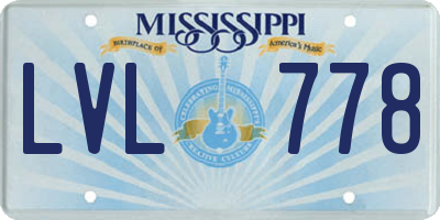 MS license plate LVL778