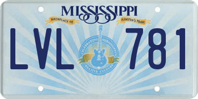 MS license plate LVL781