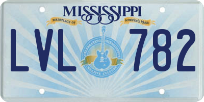 MS license plate LVL782
