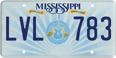 MS license plate LVL783