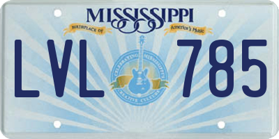 MS license plate LVL785