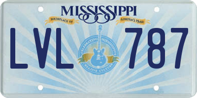 MS license plate LVL787