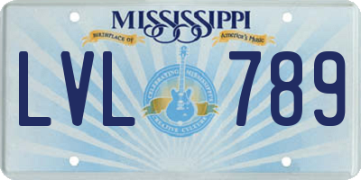 MS license plate LVL789