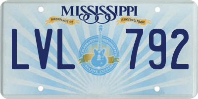 MS license plate LVL792