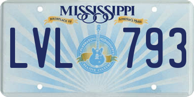 MS license plate LVL793