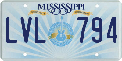 MS license plate LVL794