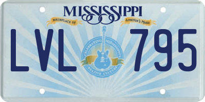 MS license plate LVL795