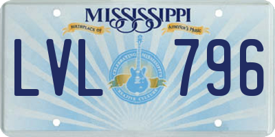 MS license plate LVL796