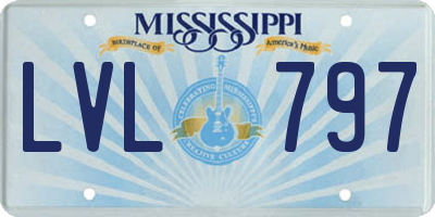 MS license plate LVL797