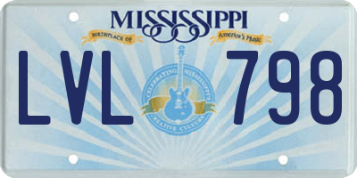 MS license plate LVL798