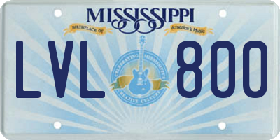 MS license plate LVL800