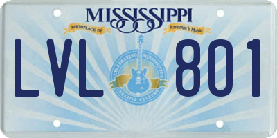 MS license plate LVL801