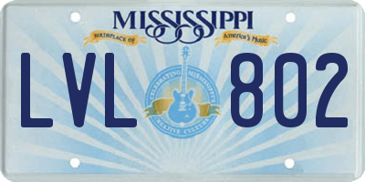 MS license plate LVL802