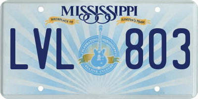 MS license plate LVL803