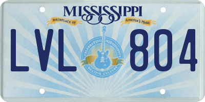 MS license plate LVL804