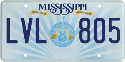 MS license plate LVL805