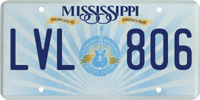 MS license plate LVL806