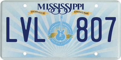 MS license plate LVL807