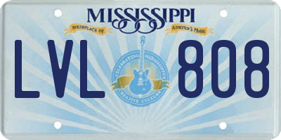 MS license plate LVL808