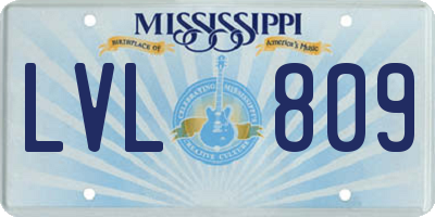 MS license plate LVL809