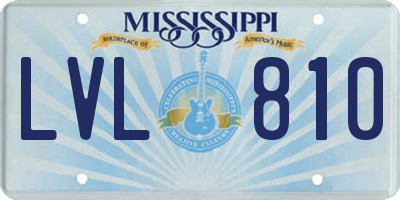 MS license plate LVL810