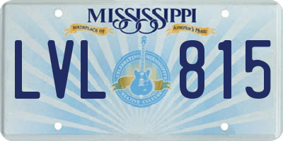 MS license plate LVL815