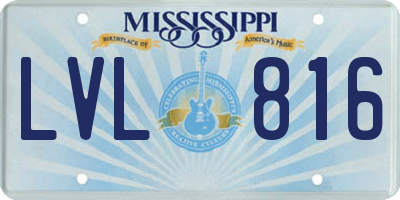 MS license plate LVL816