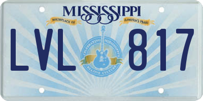 MS license plate LVL817