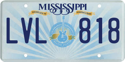 MS license plate LVL818