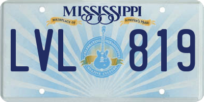 MS license plate LVL819