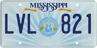 MS license plate LVL821