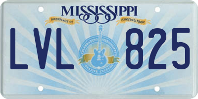 MS license plate LVL825